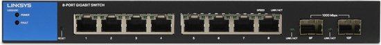 Linksys LGS310C - Netwerk Switch - Managed - 8-Poorten - 2 SFP Poorten- Zwart