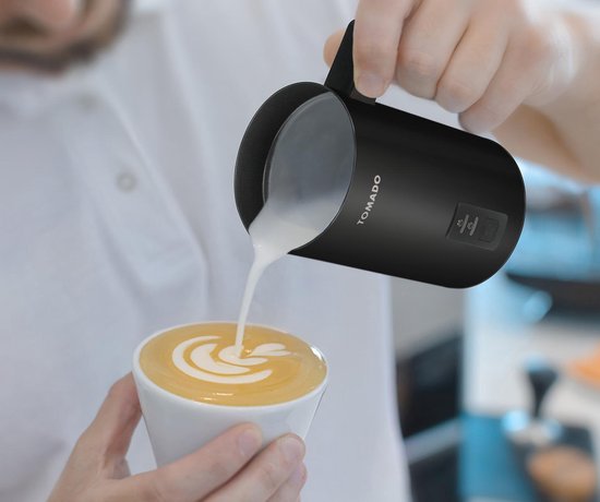 Tomado TMF1201B - Elektrische Melkopschuimer - Warm en koud opschuimen - Verwarmen - Cappuccino maken – Matzwart