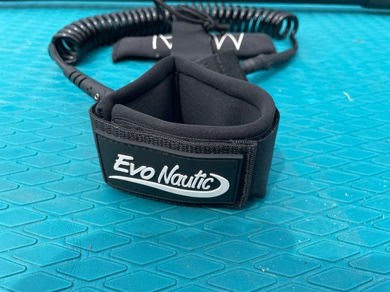 EvoNautic SUP Leash 10ft - Enkelkoord voor SUP - Lengte van 3 meter - Verstelbare enkelband - Geschikt voor alle boards - Gemaakt van sterk en duurzaam materiaal