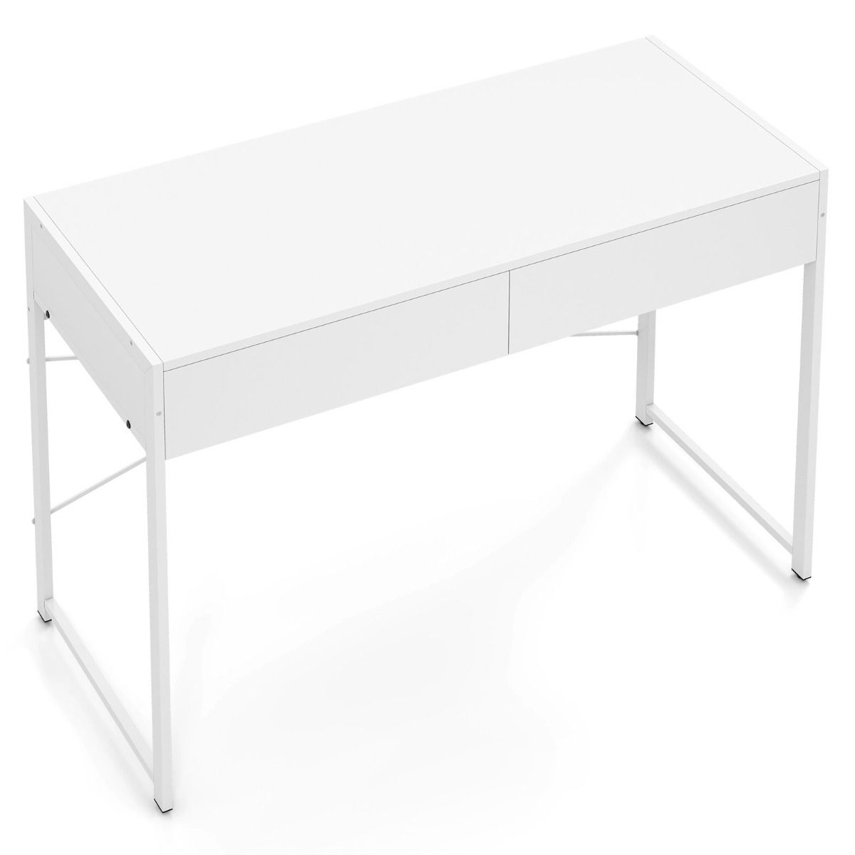 Coast Bureau met 2 lades - compact - stabiel metalen frame - rustiek bruin en zwart - 111 x 48 x 76 cm