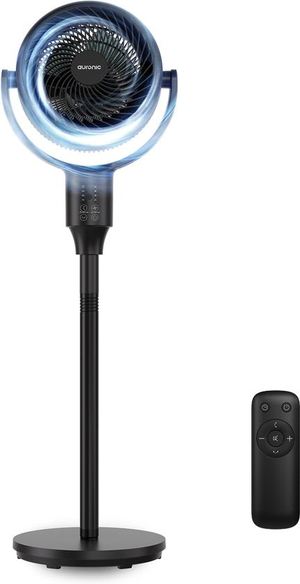 Auronic Statiefventilator - Staande Ventilator - Luchtkoeler - Vloer en tafelventilator - Omni - 3 Snelheden - Stille Ventilator - Fan - Met Afstandsbediening - Zwart