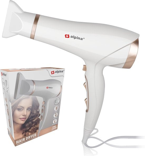 alpina Fohn - Haardroger - 2300W - Coolshot - Wit/ Rosé