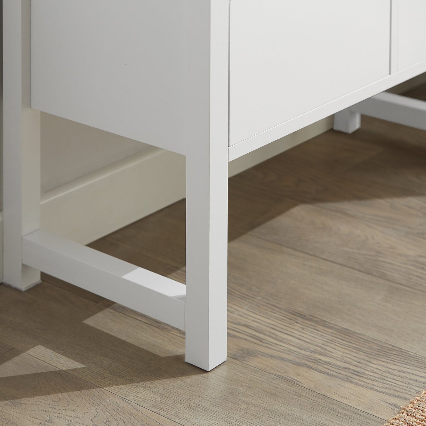 SoBuy Opbergbank met gestoffeerd zitvlak - 2 Lades - Max. 150 kg - 72 x 30 x 46 cm - Wit/ Grijs