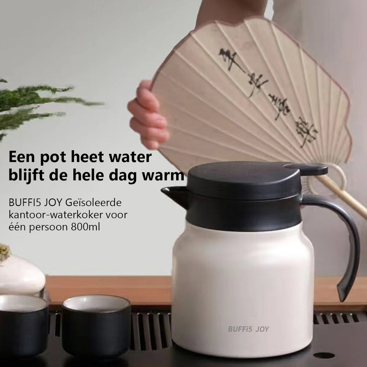 LIFEPAL Thermoskan met Theefilter - 800 ml - 316 RVS Binnenwand - 8-Laagse Isolatie - Wit