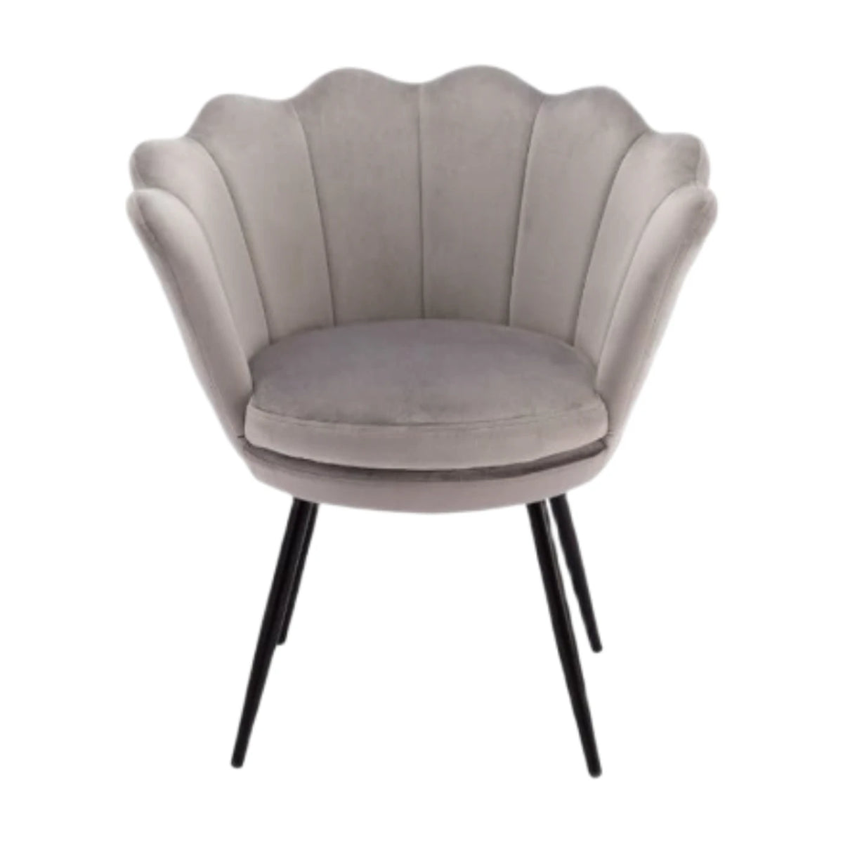 Ya-Home Fauteuil - Bloemvormige Rugleuning - Grijs Suède - 70 x 60 x 76 cm