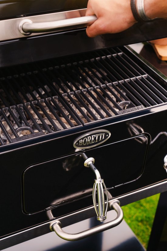 Boretti Carbone 2.0 Houtskoolbarbecue - Verstelbaar Kolenrek - Gietijzeren Roosters - Zwart
