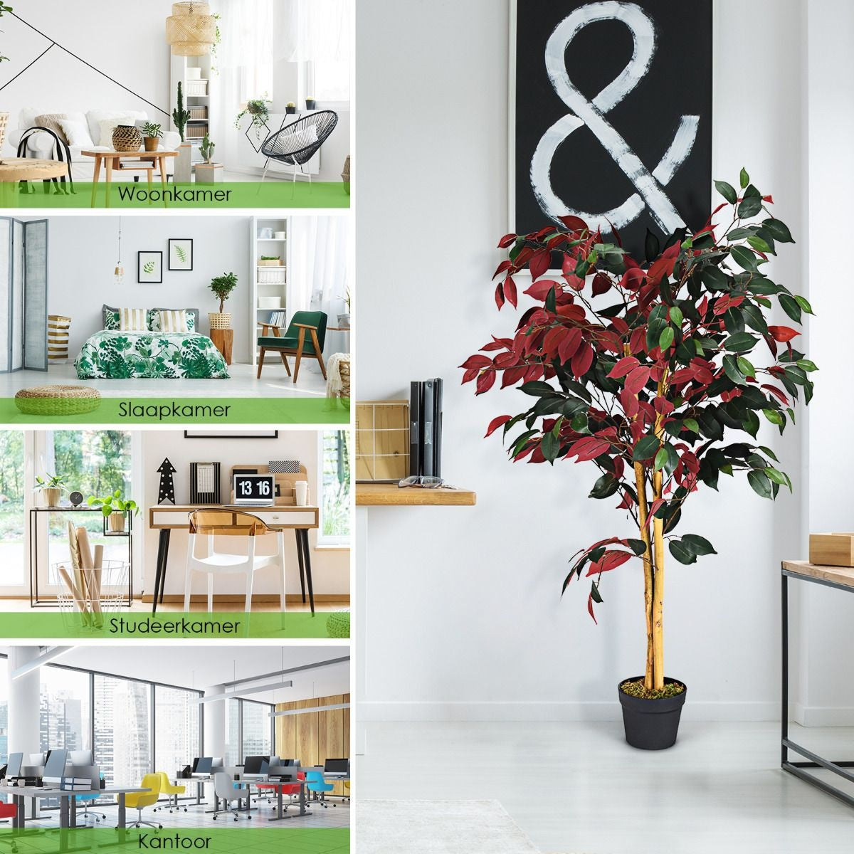 Coast 120 cm grote groene ficus boom in de pot met kunstmatige boom realistische groene planten