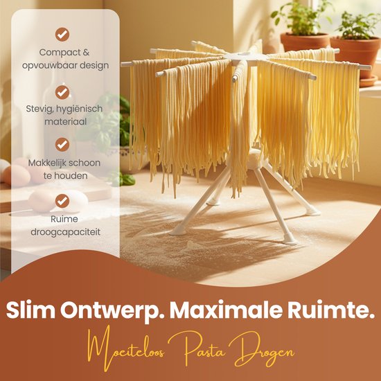 Tavola - Pastamachine + Pasta droogrek - Pasta maker - Pasta maken - Ravioli maken - RVS - Housewarming cadeau