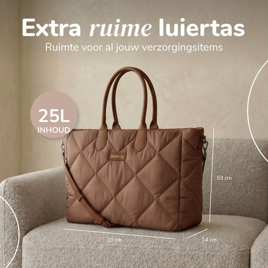 Mommsy Luiertas - Waterafstotend met thermisch flesvak - 53 x 33 x 14 cm - Zwart