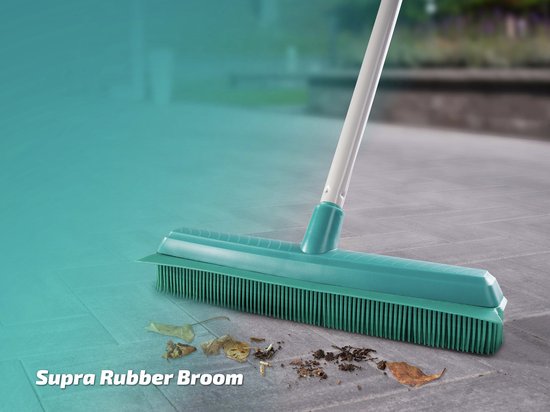 Leifheit Classic Suprabezem - rubberen bezem met telescoopsteel - 80-140 cm steellengte - 35 cm veegbreedte