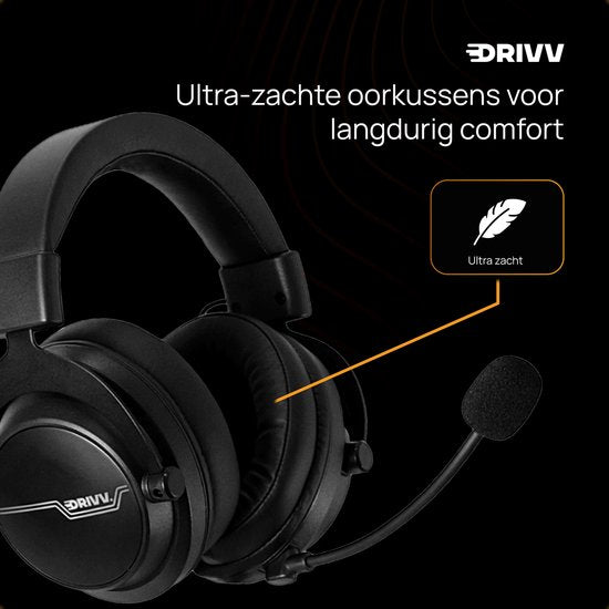 Drivv. PRO Draadloze Gaming Headset met Microfoon - Bluetooth Game Headset geschikt voor PS4, PS5, Xbox Series en PC - Draadloos 2.4GHz