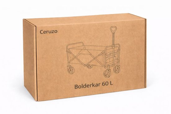 Ceruzo Bolderkar 60L – Opvouwbaar – Transportkar – Camping Strand - Max 20kg