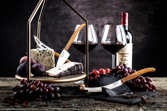 Laguiole Style de Vie Kaasmessenset Luxury Line - 3-delig - Olijfhout