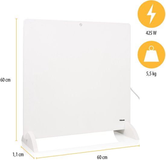 Tristar KA-5090 Infrarood Paneelverwarming - 425 Watt - Instelbare Thermostaat - IP44 Spatwaterdicht - Wit