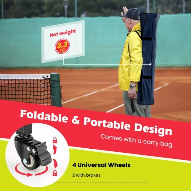 Coast Tennisballwagen - Inklapbaar Lichte Tennisbalkorf met Wielen - Zijzak en Draagtas - Draagbare Balwagen van Aluminium voor 150 Tennisballen - Rood