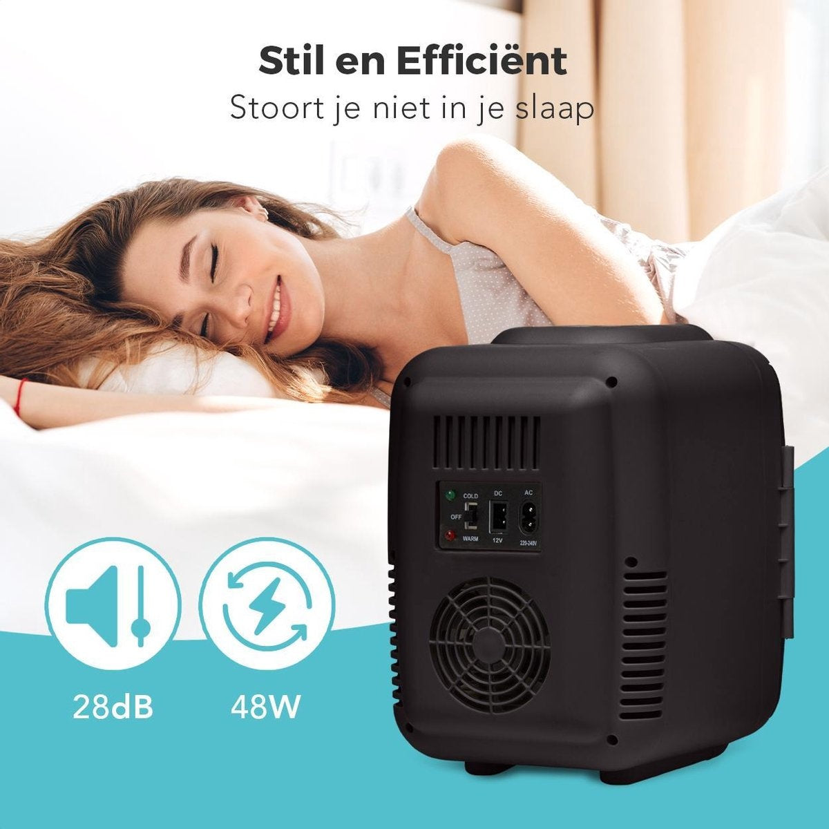 LifeGoods Mini Koelkast - 4L - Skincare - VerwarmenKoelen - Zwart