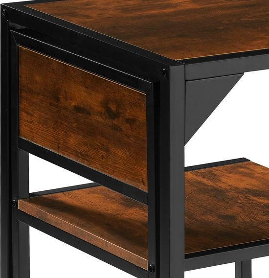 tectake® - Zitgroep Milton - Eetkamerset - Compact op te bergen - industrial dark - 404356