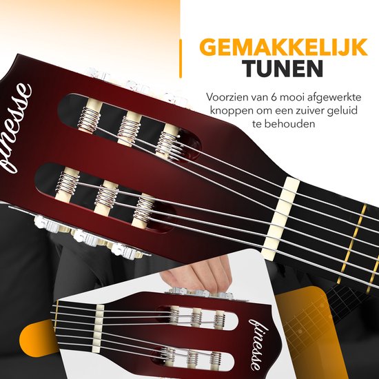 Finesse Akoestische Gitaar - Starterset - Nylon Snaren - Klassieke Gitaar - Gitaar Kind & Volwassenen