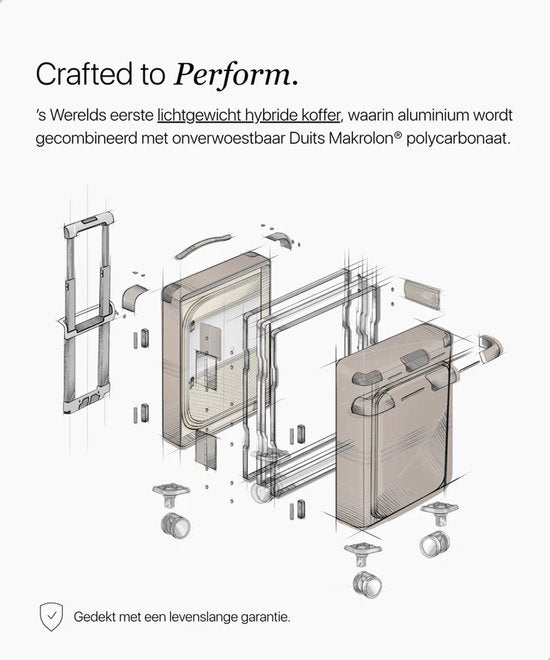 ONYX Hybrid Pro Handbagage Koffer met Voorvak 38 Liter - Gerecycled Polycarbonaat en Ritsloos Design - Reiskoffer met TSA slot en Spinner wielen - Lichtgewicht Trolley met Laptopvak - Orbit Silver