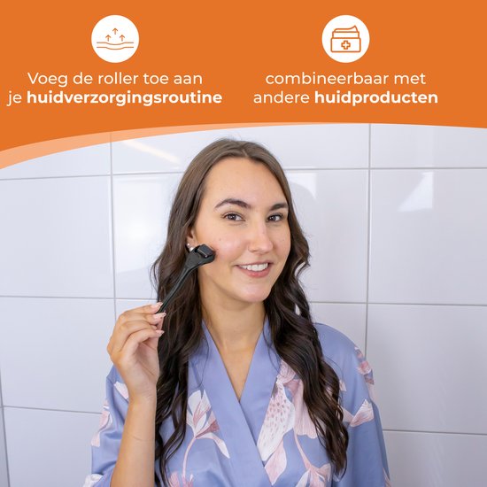 Nuvance Dermaroller - 540 Micro Naalden van 0,5 mm - Incl. eBook - Baardroller voor Haargroei - Steriel Verpakt