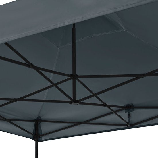 VONROC Partytent - 3x3 m – Premium easy-up Partytent - Modulair Ontwerp – Opvouwbaar – Waterdicht – Stalen Frame - 50+ UV Bescherming - Incl. Opbergtas - Grey