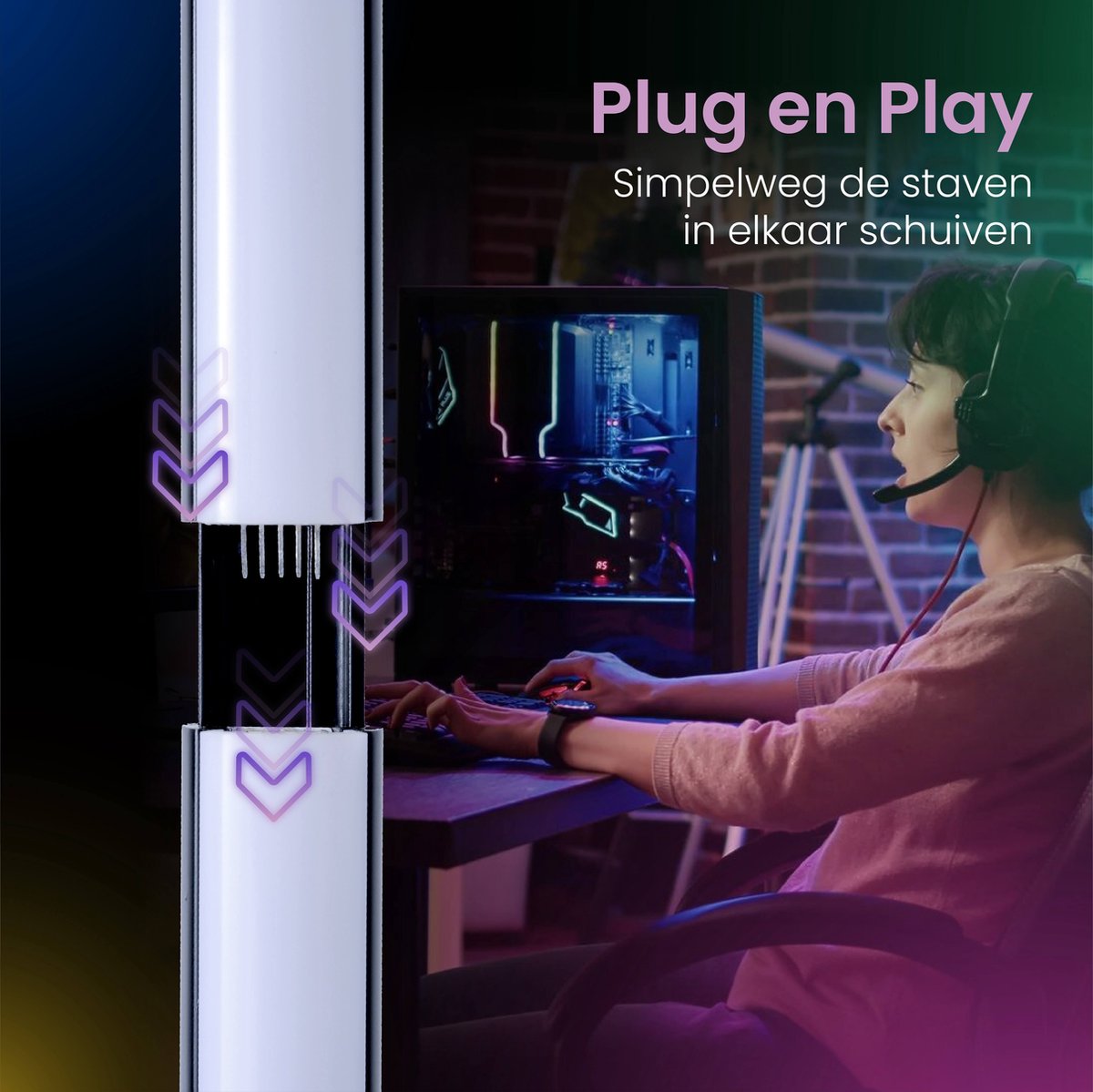 Sensic SL-1 Hoeklamp met Afstandsbediening - RGB & Wit Licht - Smart Vloerlamp - Staande Lamp - App Besturing - Zwart