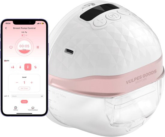Vulpes Goods® Borstkolf - Elektrisch & Draadloos - Handsfree - BPA-vrij