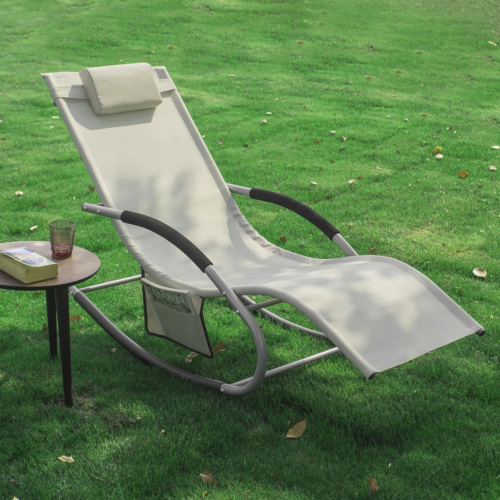 SoBuy Comfortabele Swingstoel Set Van 2 - Beige - Metalen Frame