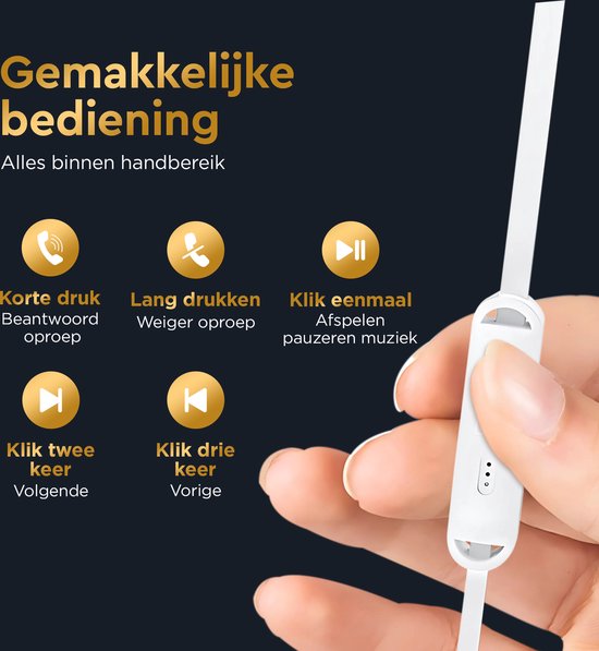 Golden Sound Bedrade oordopjes - Siliconen tips - 3.5mm jack aansluiting - Oortjes met Draad en Microfoon
