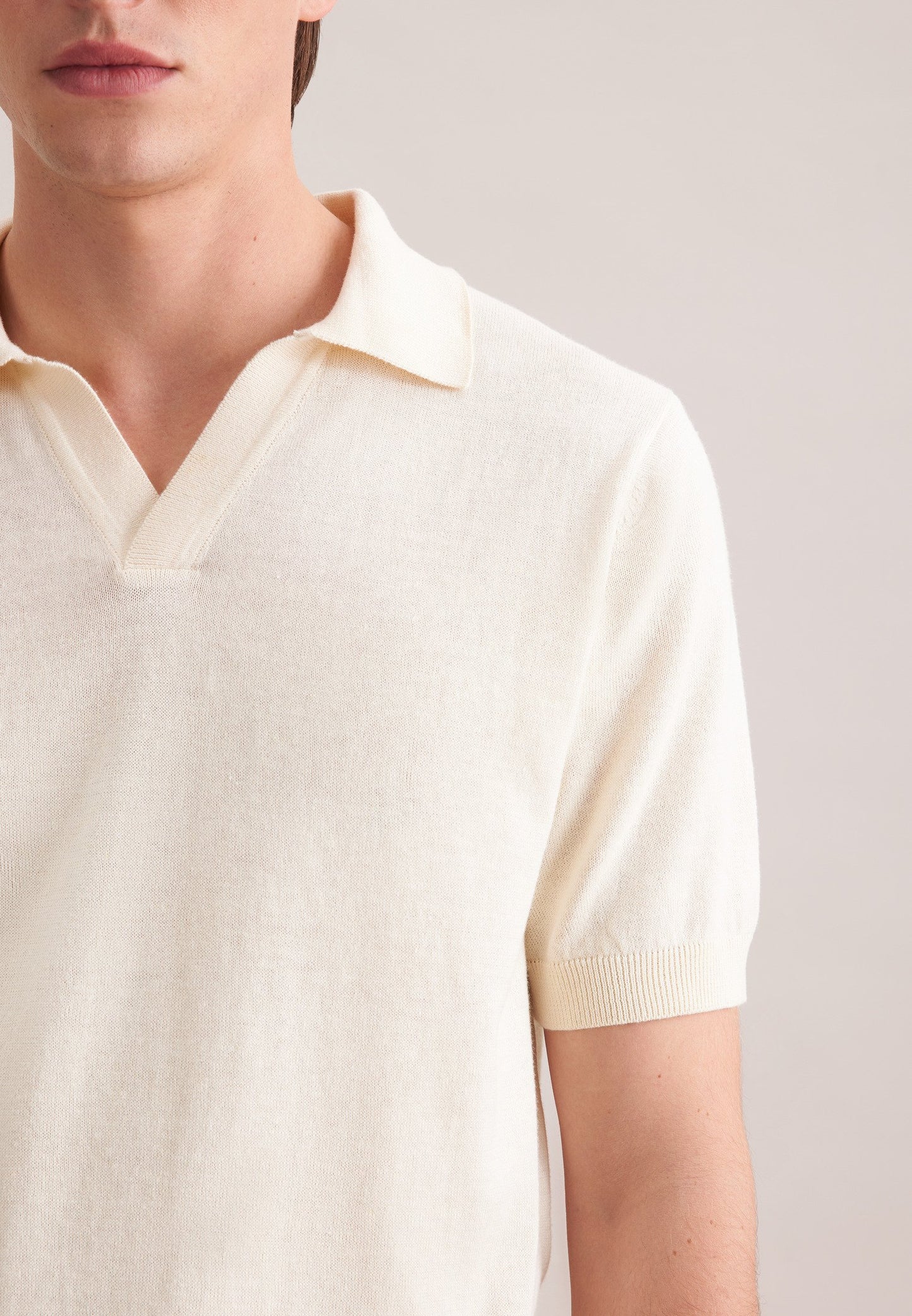 Seidensticker Polo Zonder Knopen - Off White - Maat XXL