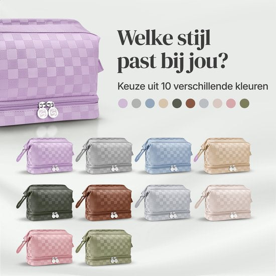 SC Travel Essentials - Toilettas en Make-up Organizer - Waterdicht en Compact - Geschikt voor Reis en Dagelijks Gebruik - Unisex - Paars