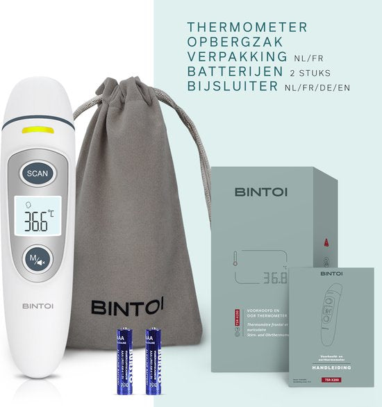 Bintoi® X200 - Thermometer voorhoofd - Oorthermometer - Koortsthermometer