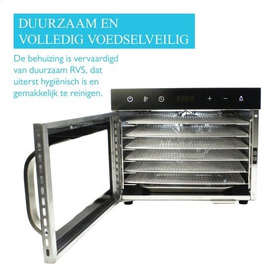 Wartmann 2206 DH voedseldroger, droogoven, dehydrator, RVS, 6-laags.