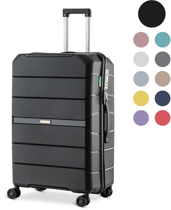 SC Urban Adventurer - Grote Reiskoffer - Cijferslot - 49x30x75cm - 110L - Reiskoffer met Kofferslot - Spinner wielen - Zwart V2
