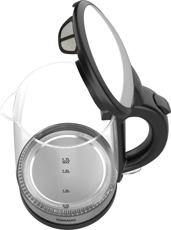 Tomado TWK1706G Waterkoker - 1.7L - RVS - BPA vrij - 2200W - 26x16x21 cm - Glas