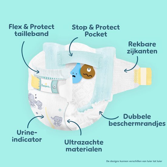 Pampers Premium Protection Maat 1, 180 Luiers, 2kg-5kg