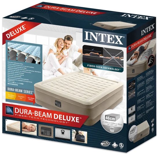Intex Queen Ultra Plush Luchtbed met ingebouwde pomp - 152x203x46cm