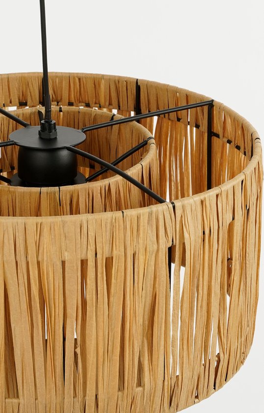 Mica Decorations Elisa Hanglamp - H30 x Ø35 cm - Raffia - Lichtbruin