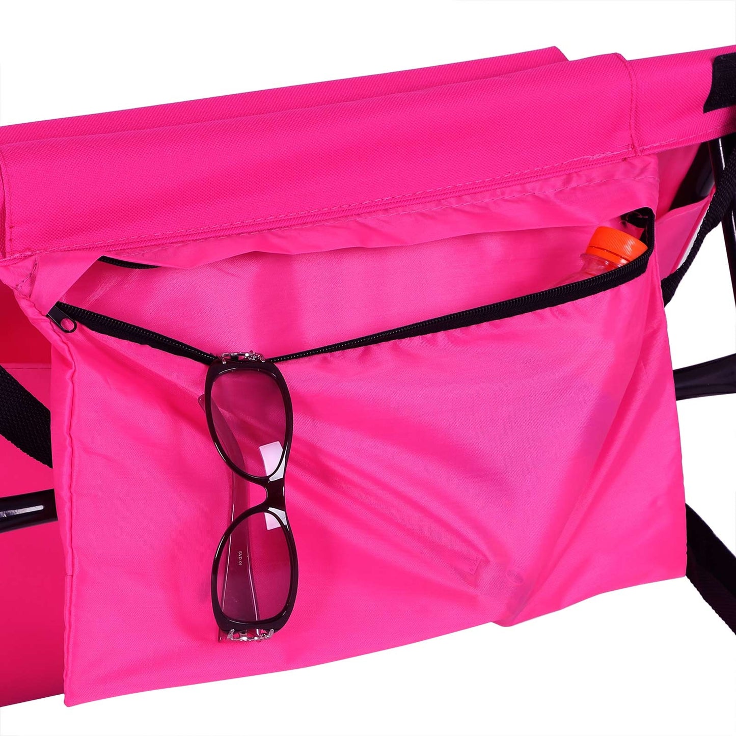Detex Strandmat Rugleuning Draagriem Zijtas 158x56x45,5cm Roze