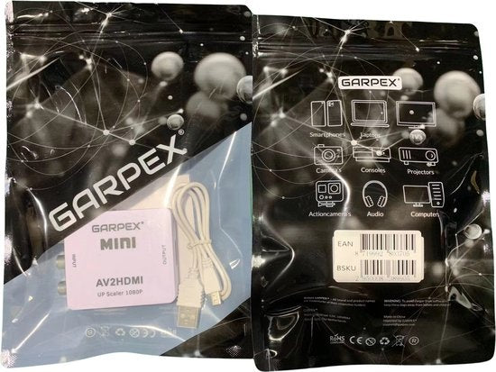 Garpex® AV naar HDMI Converter – Tulp naar HDMI Converter – AV to HDMI – Wii HDMI Switch – 1080P Full HD – Inclusief USB-voedingskabel