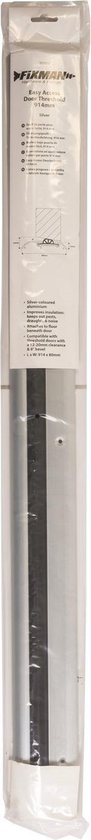 Fixman Tochtstrip - tochtwering - zilver - aluminium - 91 x 8 cm - deur tochtstopper