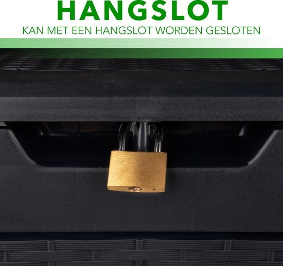 Lifetime Garden Opbergbox - Tuinkussenbox met Wielen - 310L - Zwart