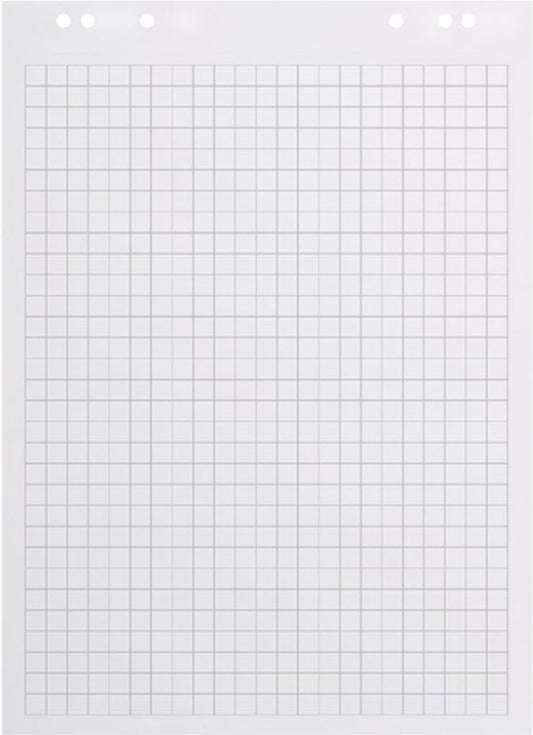 BRASQ Flipoverpapier - 65x98cm - Blanco/Ruit - 80 gram - flipover vellen - 50 vellen - Blanco vellen