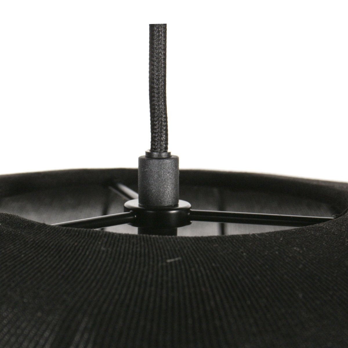 Anne Lighting - hanglamp - Sable - zwart - linnen metaal - Ø 45cm - E27 - 4191ZW