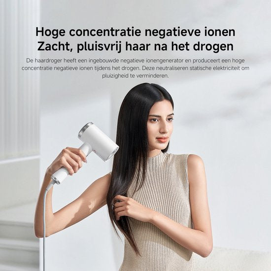 Xiaomi High-Speed Ionic Hair Dryer | Sneldrogende föhn | 110.000 tpm | NTC-hittebescherming | Minder pluizig haar | 400 g