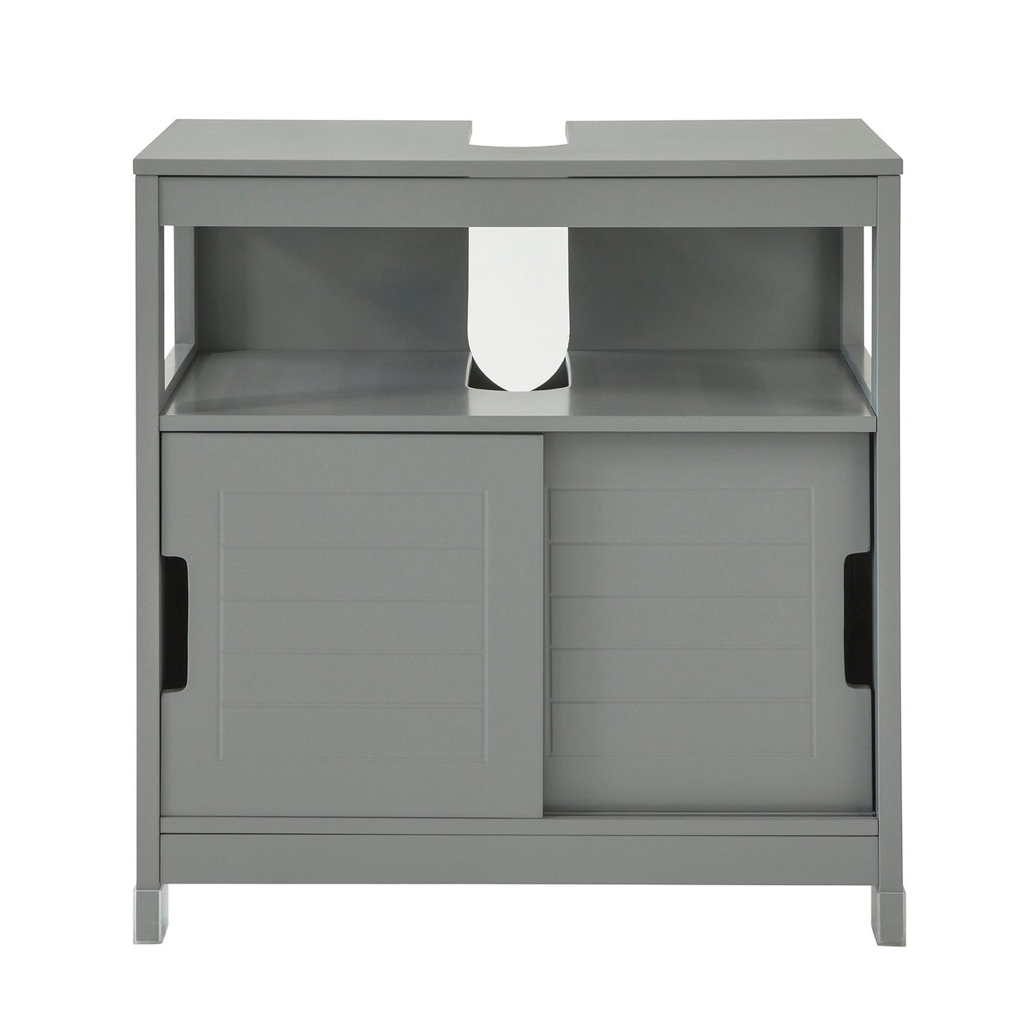 SoBuy FRG128-SG Wastafelmeubel - 2 Schuifdeuren 1 Plank - Grijs - 60x61x30 cm