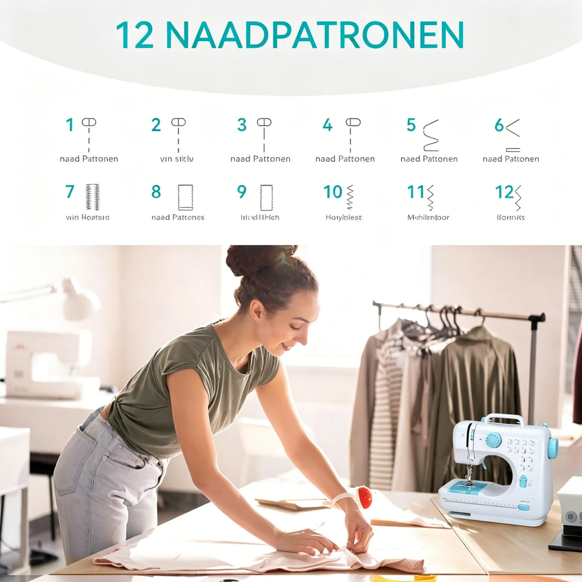 iAGREEA Mini Draagbare Elektrische Naaimachine - Paars