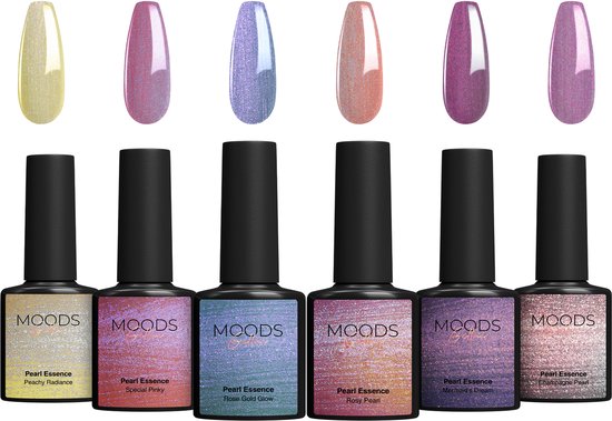 Moods Gellac 6-delige Set - Gellak Starterspakket - Gel Nagellak - 8ML - Pearl Essence - Gellac - Nagels - Chique Kleuren
