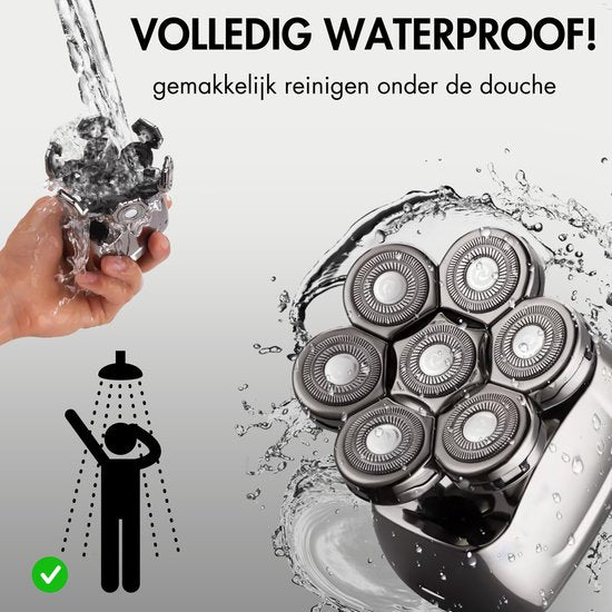 Scheerapparaat Mannen – Trimmer - Tondeuse - Sansbeauté® Skull Sharp PRO - Electric Face & Head Shaver - Hoofd Kaal Scheren – Nat & Droog - Draadloos Opladen - Elektrisch