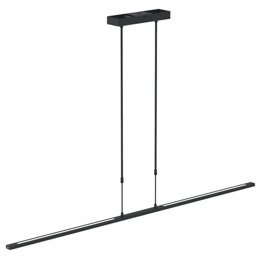 Verstelbare hanglamp Zelena – 2-lichts – Kunststof / Metaal – 155 cm – In hoogte verstelbaar tot 117 cm – Modern design – Zwart